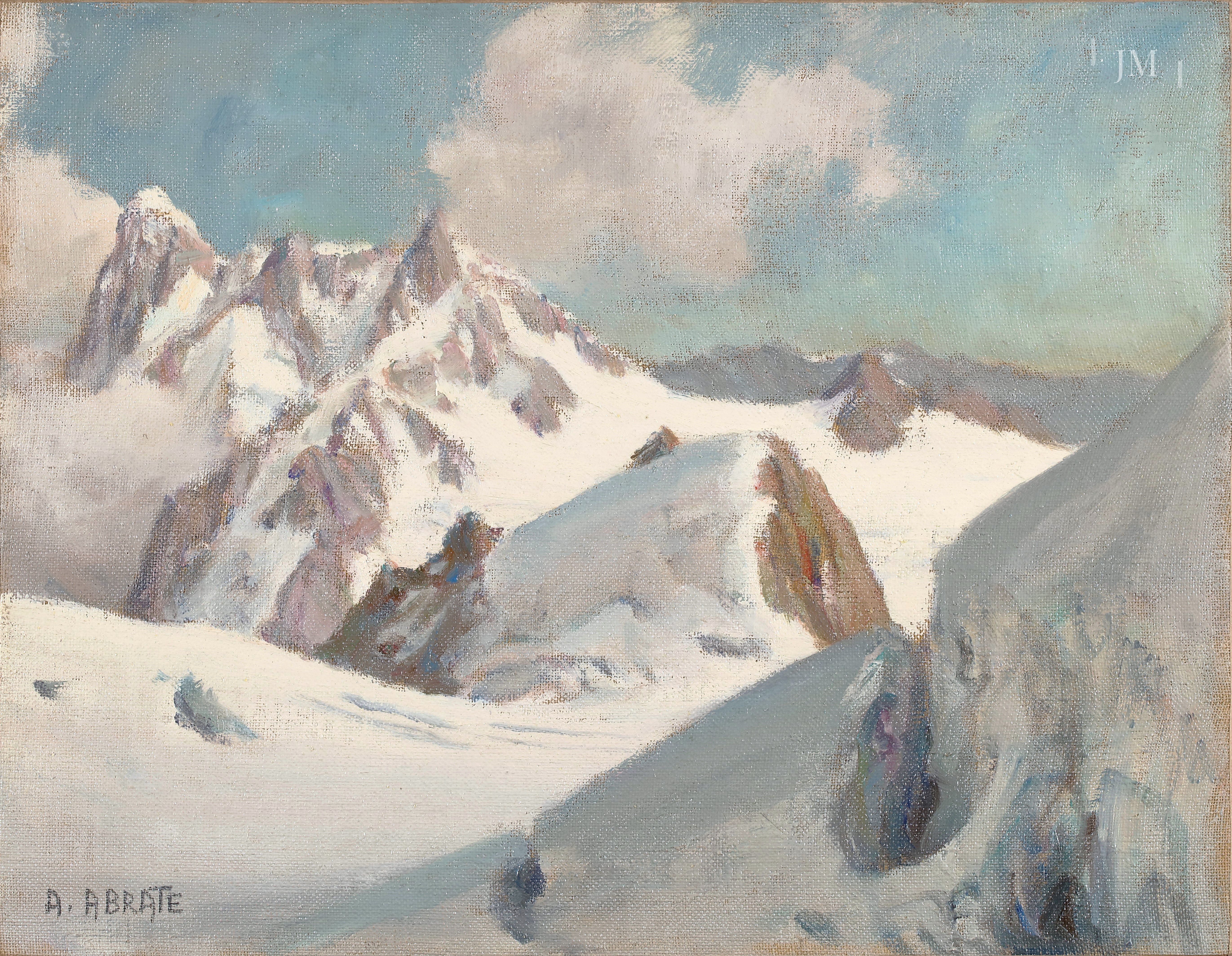 The Grandes Jorasses and the Dent du Géant, Mont Blanc, France.